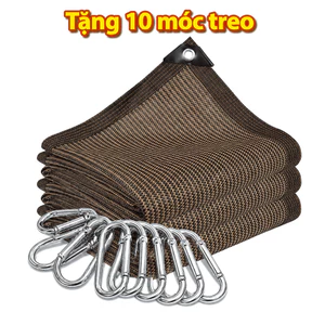 Lưới che nắng 80-86% màu nâu cafe . May viền , đóng 1mét 1khoen xung quanh lưới