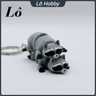 Móc Khóa Gấu Mèo Raccoon - Phụ Kiện Balo/Túi Xách Dễ Thương, Độc Lạ