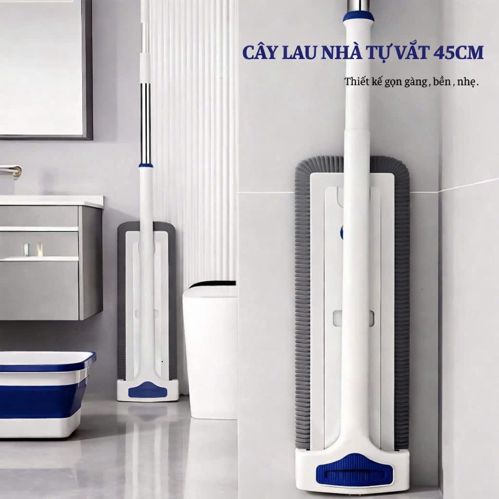 Cây Lau Nhà Tự Vắt Bông San Hô – Chổi Lau Nhà Thông Minh Xoay 360°, 2 Bông Lau, Lau Sạch Nhanh