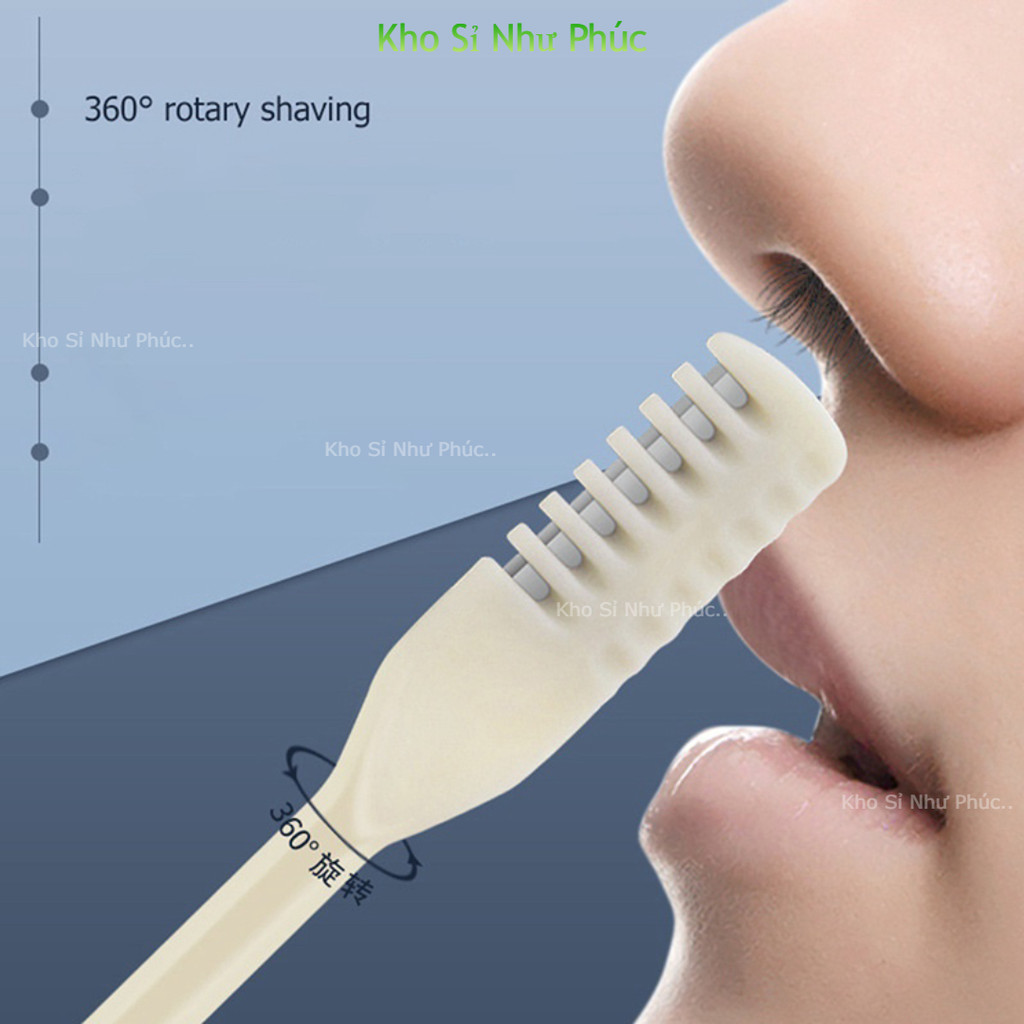 Dụng cụ cắt tỉa lông mũi xoay 360 độ🍀FREESHIP🍀Kéo Cắt,dao cạo lông mũi 2 đầu thông minh