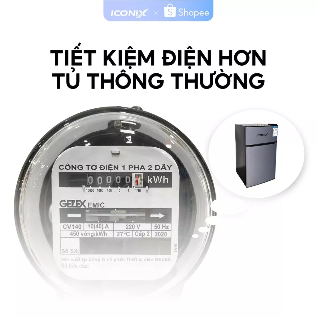 Tủ lạnh mini ICONIX 42L ,có ngăn đá ngăn mát điều chỉnh nhiệt độ - bảo hành 2 năm