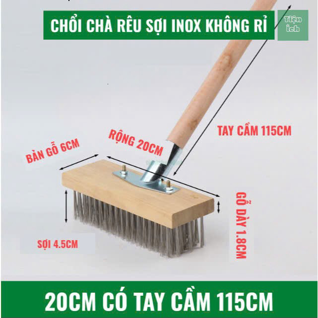 (LOẠI 1)Chổi Sắt Chà Rêu Cầm Tay Không Rỉ Chà Rửa Vệ Sinh Rong Rêu Ố Vàng Nền Nhà Sân Vườn,Ngoài Trời,Bể Bơi