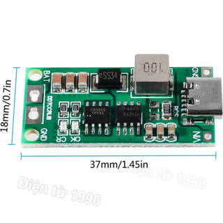 Mạch sạc cổng type C tăng áp dùng cho pin Lithium 3.7V 2S/3S/4S dòng sạc 1 - 4A
