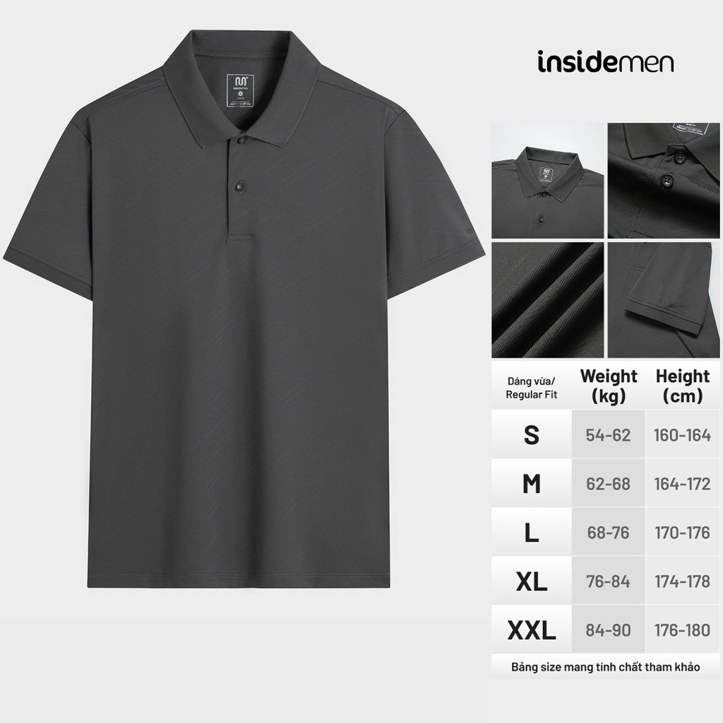 Áo Polo Thun Lạnh Polyamide Nam Tay Ngắn Insidemen Slim Fit IPS073AS1/IPS074AS1/IPS104AS1