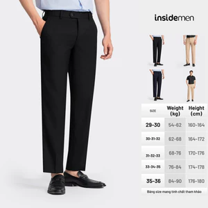 Quần tây công sở nam INSIDEMEN polyester và rayon giữ form lâu bền ITR0010Z