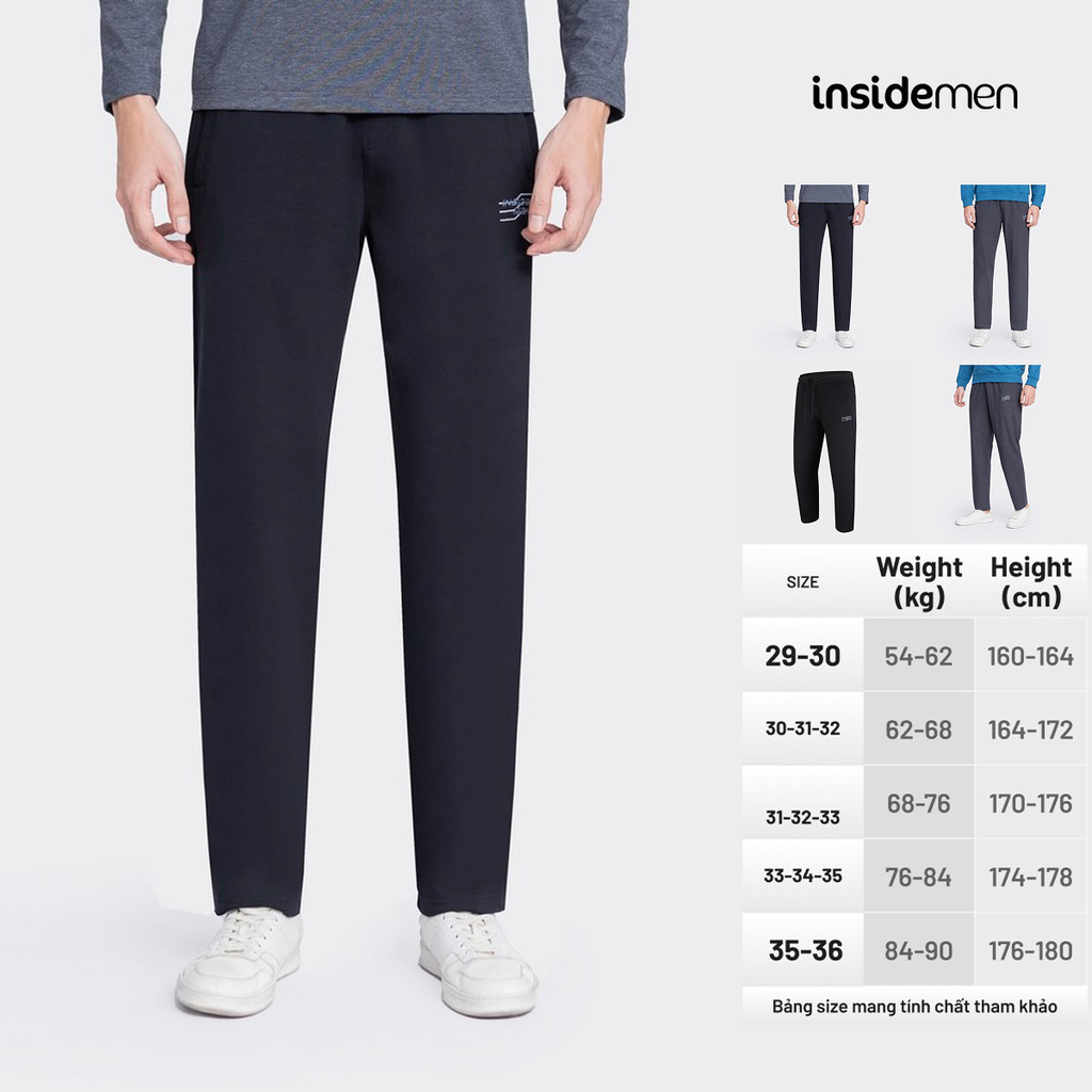 Quần Dài Nam Dệt Kim Insidemen Regular Fit Co giãn mềm mại IPA007W3