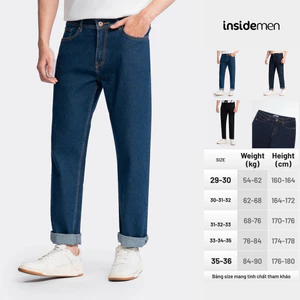 Quần Jeans Dài Nam INSIDEMEN Dáng Suông Nhẹ Form Regular Fit IJN0480Z