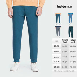 Quần Jogger Thun Nam Insidemen Dệt Kim Dáng Suông Vừa Regular Fit IPA004W3