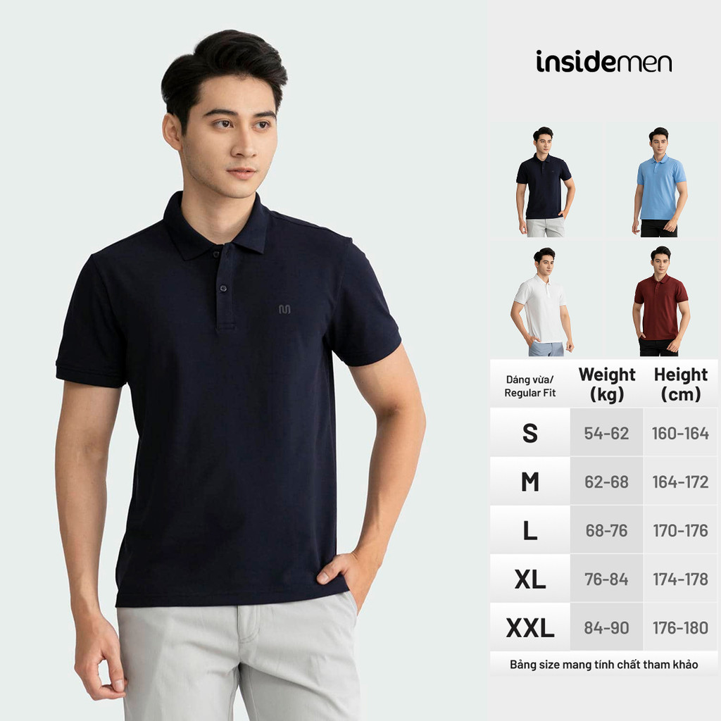 Áo Polo Nam Cổ Bẻ INSIDEMEN basic cotton phong cách trẻ trung chuẩn form nhiều màu IPSR08