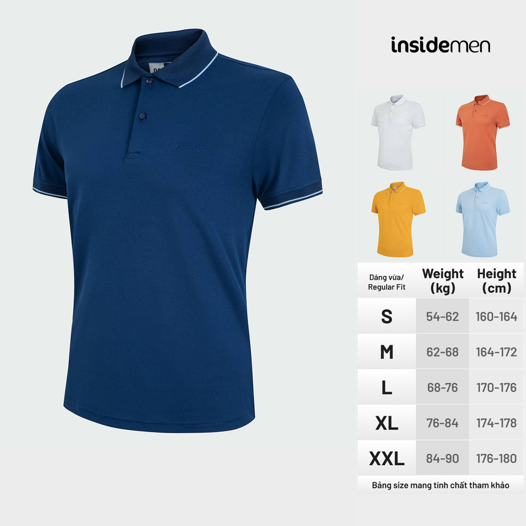 Áo Polo nam có cổ basic INSIDEMEN  ECO CAFÉ SLIM FIT Nhiều màu IPSR06
