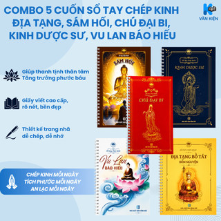 Kinh Phật  – Combo 5 Cuốn Địa Tạng, Sám Hối, Chú Đại Bi, Kinh Dược Sư, Vu Lan Báo Hiếu