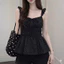 Áo hai dây chấm bi bo chun ngực dáng xòe peplum quai bèo nhún áo kiểu nữ mặc đi chơi du lịch HCOM27440
