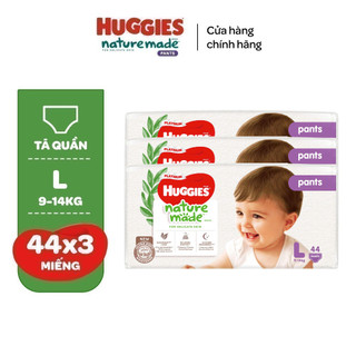 Combo 3 Tã quần Huggies Naturemade Platinum M58/L44/XL38/XXL26/XXXL28 miếng - QUÀ ĐÍNH KÈM GIỎ HÀNG