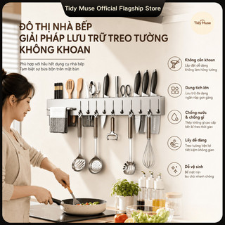 Kệ treo tường nhà bếp không khoan lỗ | Dễ lắp đặt, khỏi lo khoan tường | Chịu lực tốt