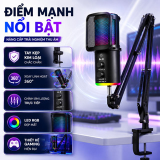 Micro-Micro Livestream, Thu Âm Chuyên Nghiệp SU9 CONNECT- LED RGB-Lọc 99% Tạp Âm-Thu Âm 360 Độ-BH12T