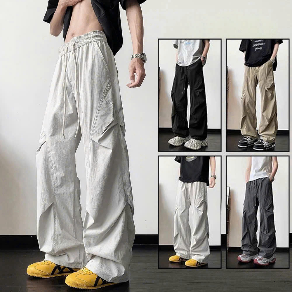 Quần Gió Túi Hộp Unisex Ống Rộng Parachute Pants, Quần Cargo Vải Dù Mỏng Nhẹ Dáng Suông Phồng Siêu Chất M08