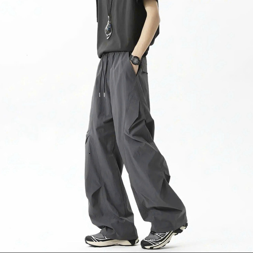 Quần Gió Túi Hộp Unisex Ống Rộng Parachute Pants, Quần Cargo Vải Dù Mỏng Nhẹ Dáng Suông Phồng Siêu Chất M08