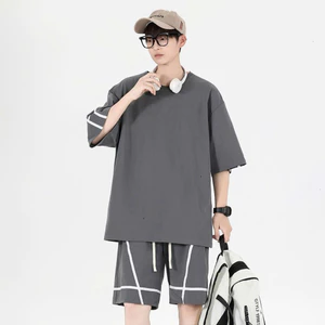 Bộ Quần Áo Thể Thao Chất Thun Tổ Ong Nam Nữ Unisex Form Rộng Mặc Thoáng Mát Cho Mùa Hè