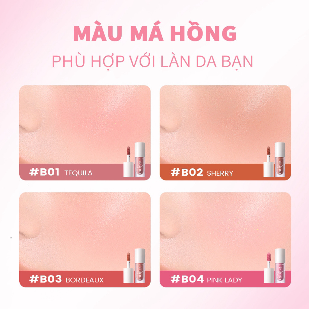 Kem má hồng FOCALLURE tông màu đỏ rượu trang điểm mặt 5g