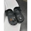 Dép sục Crocs nữ màu xám đậm pastel Enamel Buckle đế chống trượt êm chân đi học đi chơi