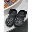 Dép sục Crocs nữ màu xám đậm pastel Enamel Buckle đế chống trượt êm chân đi học đi chơi