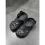 Dép sục Crocs nữ màu xám đậm pastel Enamel Buckle đế chống trượt êm chân đi học đi chơi
