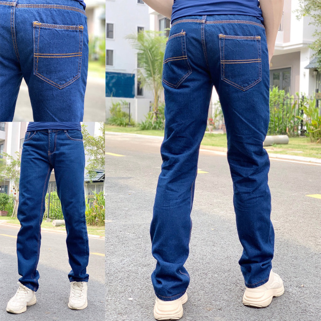 Quần Jean Nam Dài Ống suông 03 màu cơ bản vải jean cotton mềm mịn form chuẩn đẹp-Jean002 Hot Trend 2026