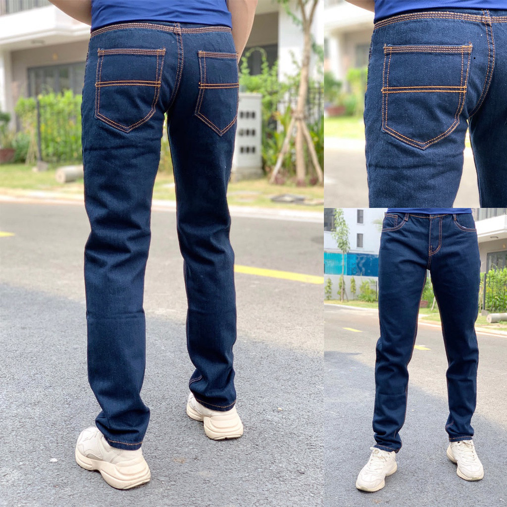 Quần Jean Nam Dài Ống suông 03 màu cơ bản vải jean cotton mềm mịn form chuẩn đẹp-Jean002 Hot Trend 2026