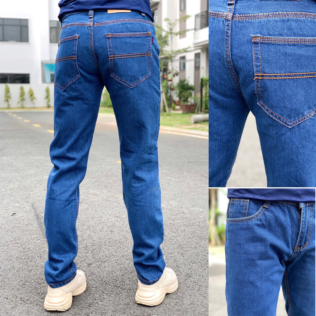 Quần Jean Nam Dài Ống suông 03 màu cơ bản vải jean cotton mềm mịn form chuẩn đẹp-Jean002 Hot Trend 2026