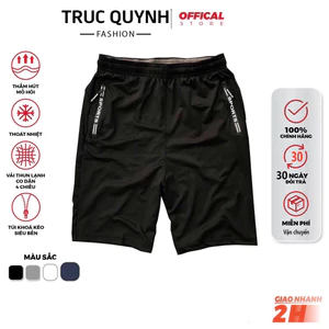 Quần đùi thể thao nam chất vải thun lạnh có 2 túi khóa kéo vải cực kỳ dày dặn và co giãn 4 chiều-QSTT012 Hot Trend 2026