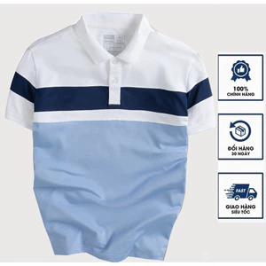 ÁO THUN NAM POLO PHỐI SỌC TAY NGẮN CỔ BẺ VẢI COTTON CO GIÃN 4 CHIỀU MỊN MÁT-PLOSOC222 Hot Trend 2026