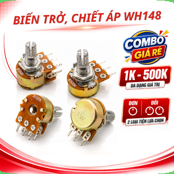 [Giá bán sỉ] (10 cái) Biến trở Volume đơn, biến trở đôi WH148 - 3P/ 6P