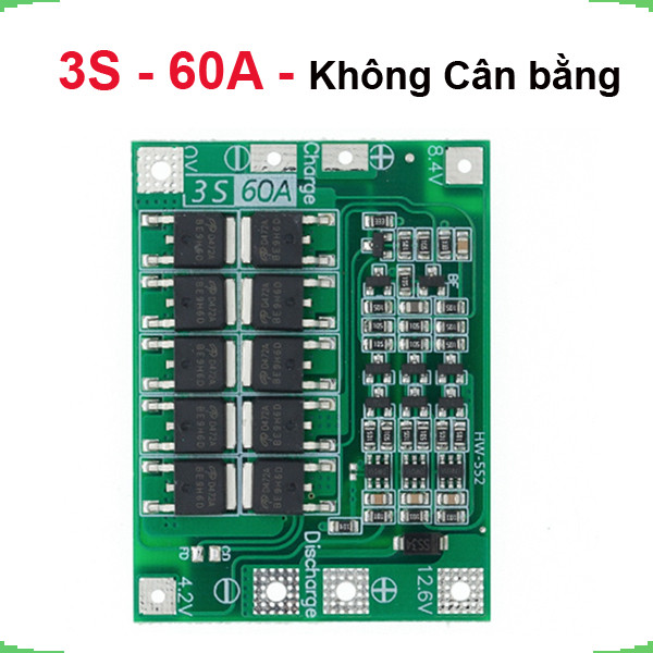 Mạch sạc bảo vệ pin Lithium 3S/4S 40A 60A 18650 BMS 11.1V 12.6V/14.8V 16.8V