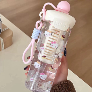 [HOT] Bình đựng nước Xcup trong suốt Kèm Ống Hút Silicone Và Quai Xách bình nhựa Lucky 600ml có lõi lọc trà kèm ống hút