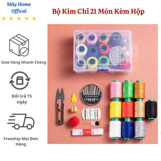 [HOT] Bộ Kim Chỉ 21 Món Kèm Hộp Đựng Trong Suốt, May Vá Và Sửa Chữa Quần Áo Nhỏ Gọn Dễ Mang Theo Khi Đi Du Lịch tiện lợi