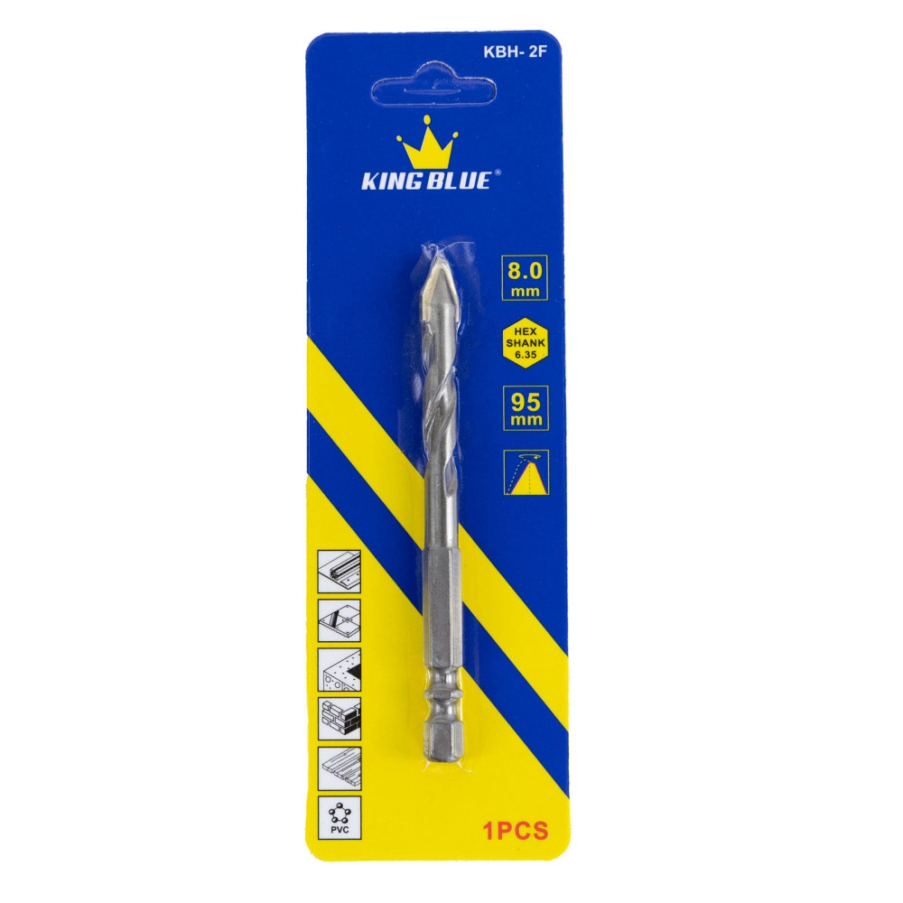 [Khuyến Mãi] Mũi khoan đa năng lục giá 2 cạnh KingBlue KBH2F-04*95, KBH2F-06*95, KBH2F-08*95, KBH2F-10*95, KBH2F-12*95