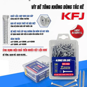 Vít bê tông không dùng tắc kê KingBlue KFJ-432, KFJ-438, KFJ-445, KFJ-535, KFJ-545