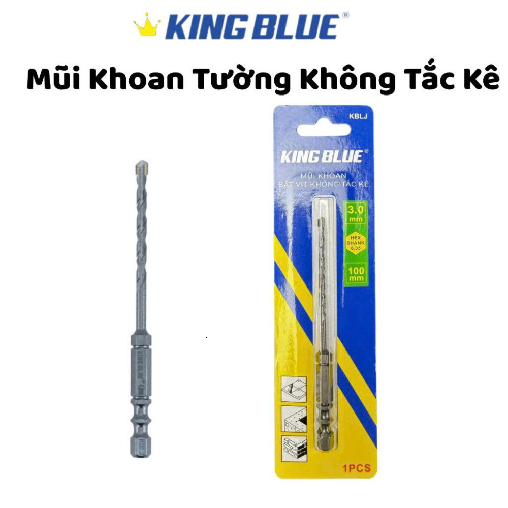 [Khuyến Mãi] Mũi khoan đa năng khoan tường gạch men không tắc kê KingBlue KBLJ nhiều kích thước