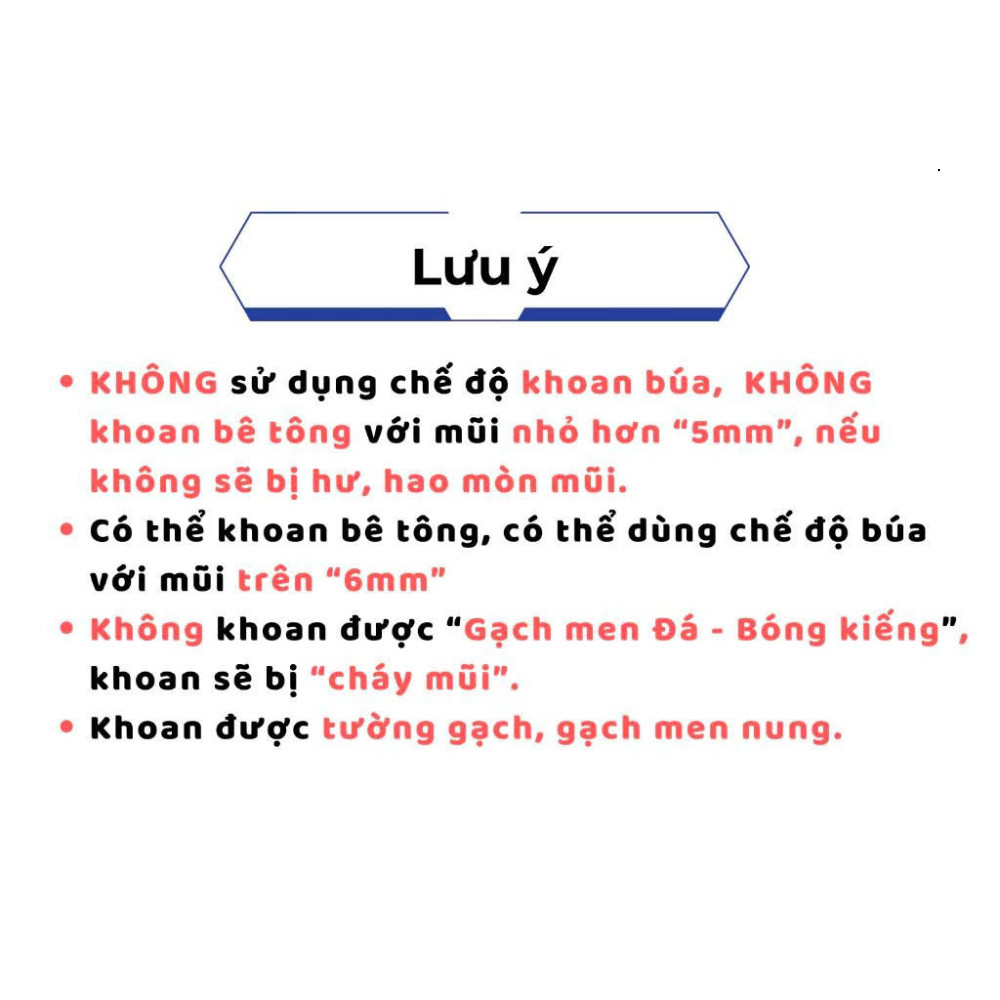 [Khuyến Mãi] Mũi khoan đa năng khoan tường gạch men không tắc kê KingBlue KBLJ nhiều kích thước