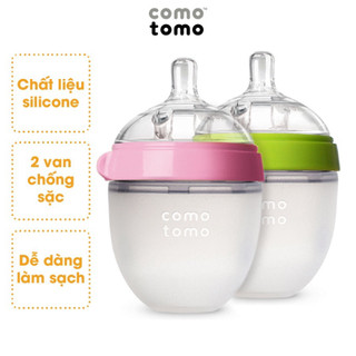 Bình Sữa Comotomo - Chất Liệu Silicone Cao Cấp - Màu xanh, Màu Hồng - 150ml, 250ml