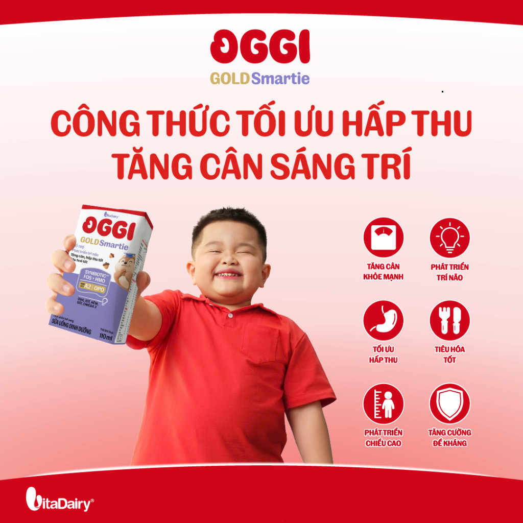 [THÙNG 24 HỘP] Sữa uống dinh dưỡng Oggi Smartie phát triển trí não, hỗ trợ hấp thu