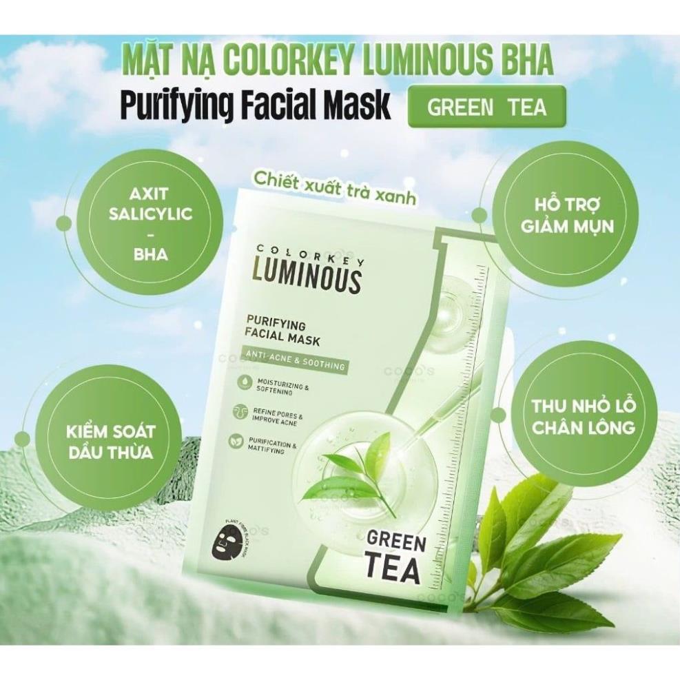 Mặt Nạ Giấy COLORKEY LUMINOUS 1 Hộp 10 Miếng Vitamin B5 Giúp Cấp Ẩm, Hỗ Trợ Phục Hồi Làn Da