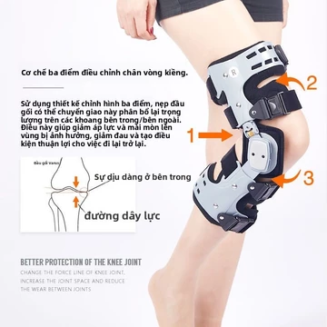 Nẹp gối có thể điều chỉnh dành cho bệnh thoái hóa khớp gối, dụng cụ chỉnh hình gối, dùng tại nhà để điều chỉnh gối vẹo n