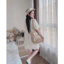 Đầm dáng ngắn rộng xòe tiểu thư váy thô thêu phối ren cổ dây buộc mặc đi học đi chơi nàng thơ HCOM27482