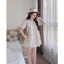 Đầm dáng ngắn rộng xòe tiểu thư váy thô thêu phối ren cổ dây buộc mặc đi học đi chơi nàng thơ HCOM27482