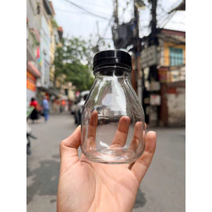 Chai thuỷ tinh BlingBox - SALE Bình chai thủy tinh đựng sữa chua nước sinh tố có nắp bình nước ép trong suốt, chai trà