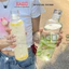 Chai thuỷ tinh BlingBox - Bình Nước Thủy Tinh Chịu Nhiệt In Vạch Chia Vạch Giờ Cao Cấp 500ml , 750ml | Nắp Thủy Tinh