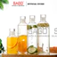 Chai thuỷ tinh BlingBox - Bình Nước Thủy Tinh Chịu Nhiệt In Vạch Chia Vạch Giờ Cao Cấp 500ml , 750ml | Nắp Thủy Tinh