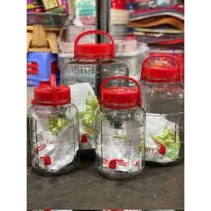 Chai thuỷ tinh BlingBox - Bình Ngâm Rượu Thủy Tinh có Quai Xách Nắp Tím Ngâm Hoa Quả 3 Lít, 5 Lít, 8 Lít, 10 Lít, 12 Lí