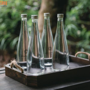 Chai thuỷ tinh BlingBox - Chai thủy tinh bầu nặng 500ml nắp nhôm đựng nước trong khách sạn, resort....